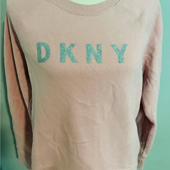 Donna Karan Tops - DKNY Pink Sweatshirt with Silver Logo